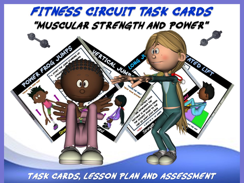 Fitness Circuit Task Cards- “Muscular Strength and Power”
