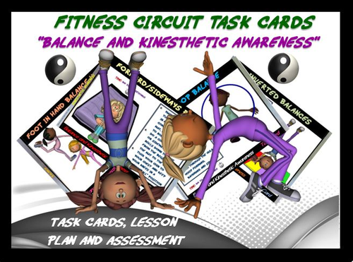 Fitness Circuit Task Cards- “Balance and Kinesthetic Awareness”