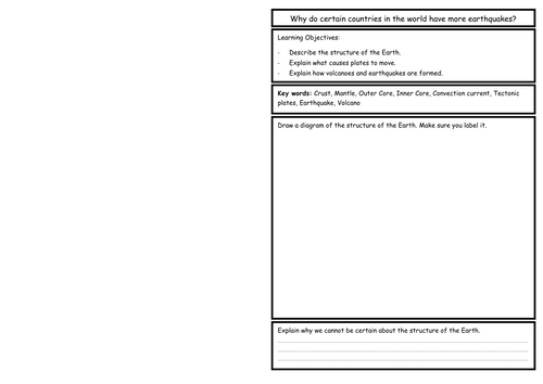 Earth's Structure and Tectonic Plates Workbook