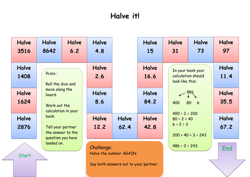 KS2 Maths Halving game and doubling investigation odd and even