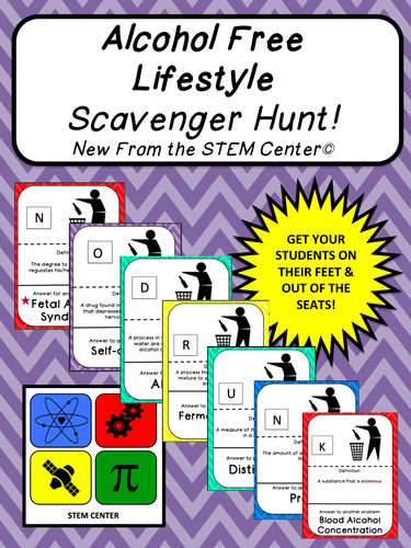 Drug Use: An Alcohol Free Lifestyle SCAVENGER HUNT!