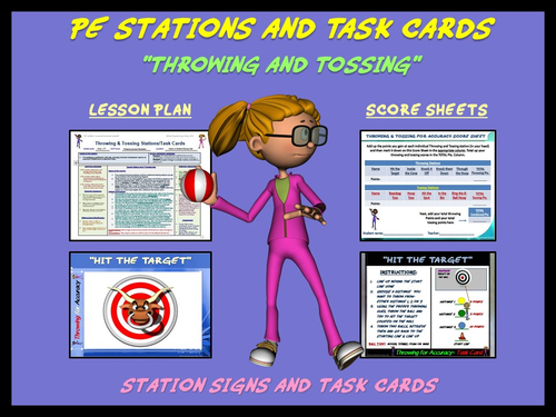 PE Skill Stations and Task Cards- “Throwing and Tossing”