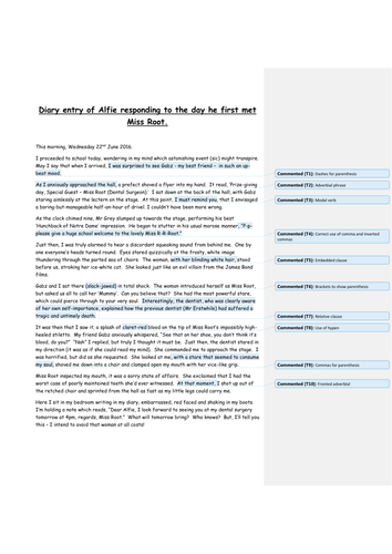 WAGOLL Diary Entry Demon Dentist with parenthesis task