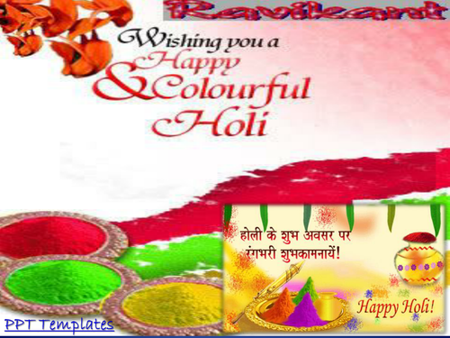 Holi PPT Slides for Holi Celebration Presentation with Background Music
