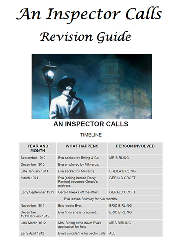 An Inspector Calls by J. B. Priestley FREE Revision and activity booklet KS4 YEAR 10/11
