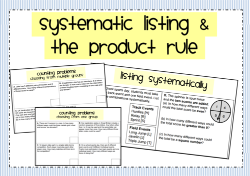 Systematic Listing & the Product Rule for Counting GCSE 9-1 Maths