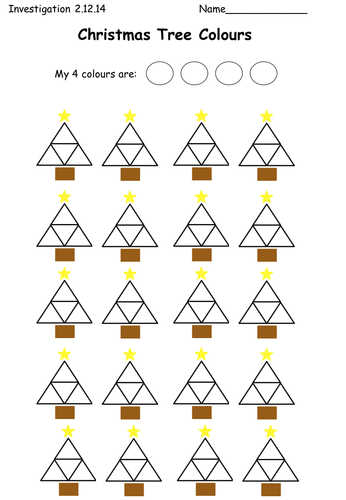 Christmas Tree Maths Investigation Year 1 -2