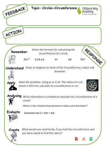 Circles Feedback sheet