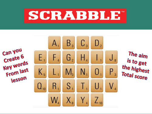 Scrabble - Literacy starter