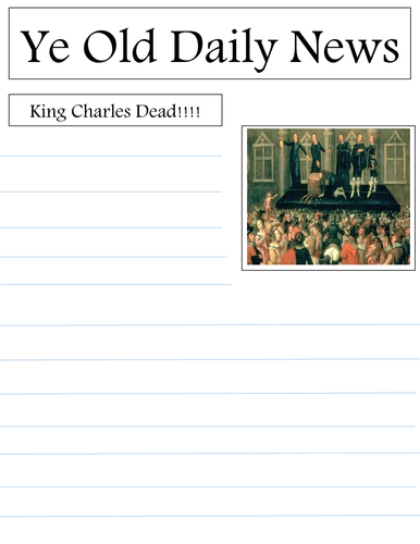 King Charles 1 newspaper article 