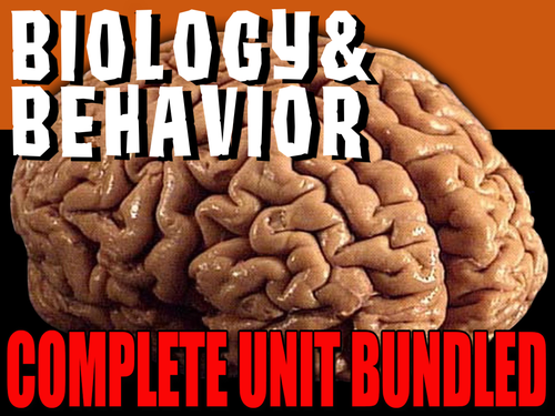 Psychology: Biology & Behavior Entire Unit Bundled: PPTs, Worksheets, Lesson Plans+Test