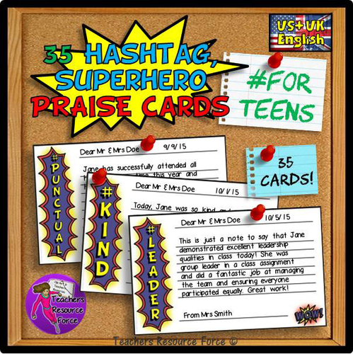 Superhero Praise Cards Rewards