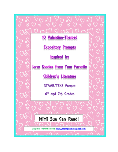 10 Valentine-Themed Expository Prompts Children's Literature 6th 7th Grades