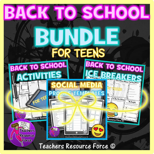 Back to School Activities Bundle for teens