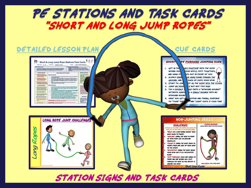 PE Manipulative Stations and Task Cards- “Short and Long Jump Ropes”
