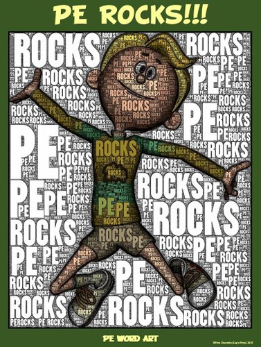PE Word Art Poster: "PE Rocks!"