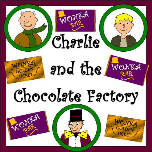 Charlie and the Chocolate Factory worksheets display materials