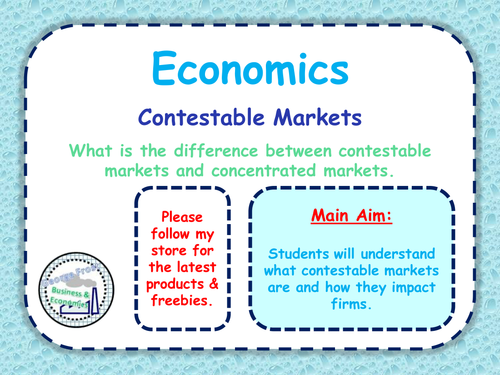 Contestable Markets & Market Concentration - A-Level Economics / Microeconomics - PPT & Tasks 