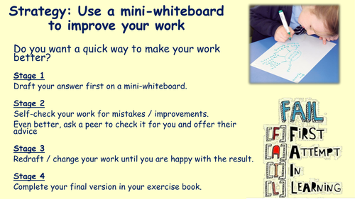 Using mini whiteboards AfL poster