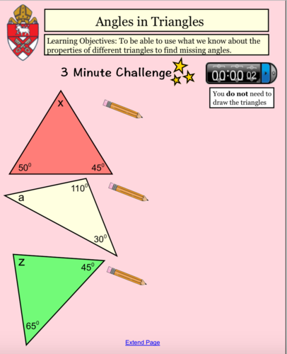 Angles in Special Triangles and Quadrilaterals