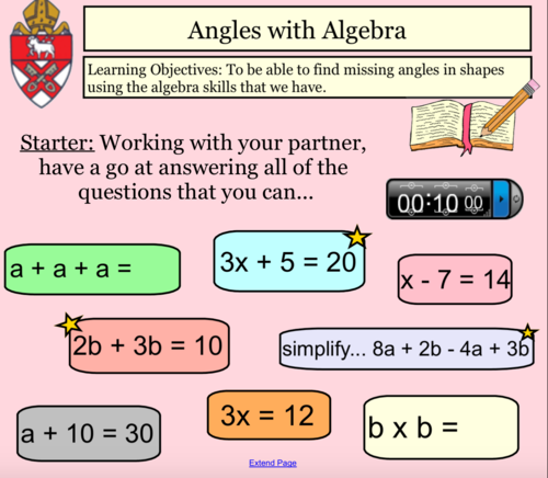 Angles and Algebra by steele1989 - Teaching Resources - TES