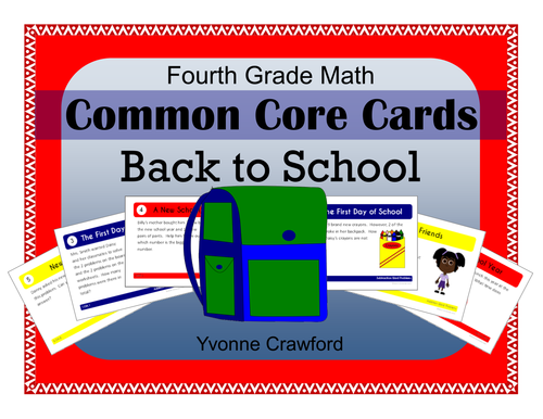 Back to School Task Cards - Fourth Grade Math