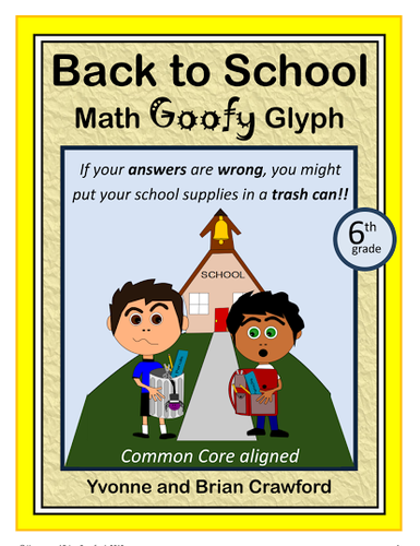 Back to School Math Goofy Glyph (6th grade Common Core)