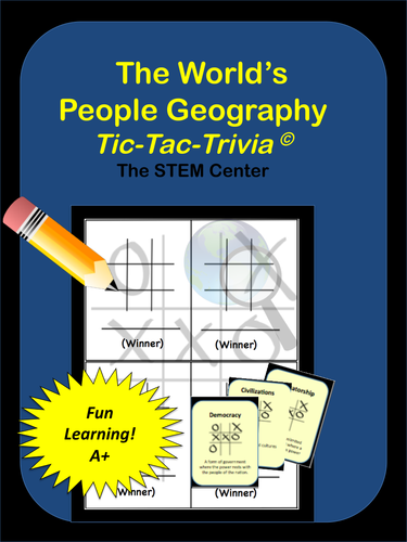Geography: Tic-Tac-Trivia Board Game!