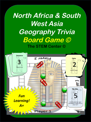North Africa Geography Trivia Board Game