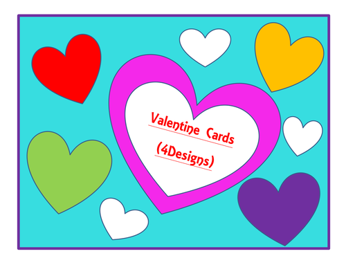 Valentine Cards (4 Fun Designs) Valentine's Day