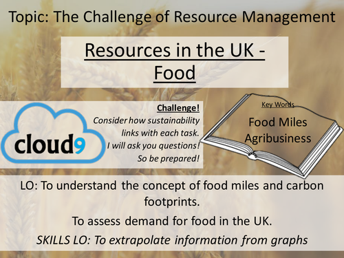 New AQA GCSE Resource Management - 2. Resources in the UK - Food