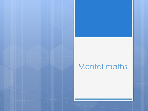 Mental Maths program 