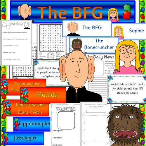 The BFG teaching pack- worksheets, activities, display materials, quiz- Roald Dahl