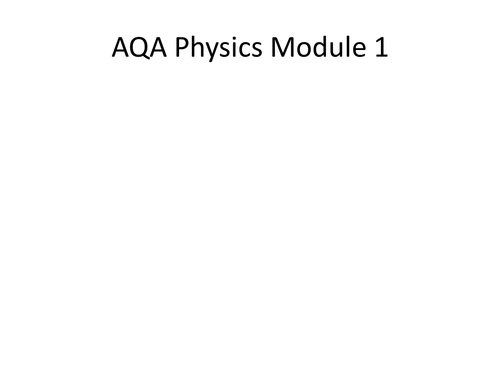 NEW 2018 AQA Physics Module 1 4.1 Energy