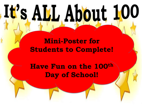 100th Day of School: It's All About 100!
