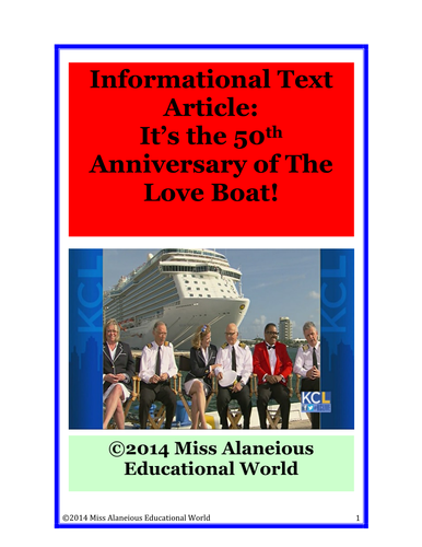 Informational Text Article: The Love Boat and the Rose Bowl Parade!