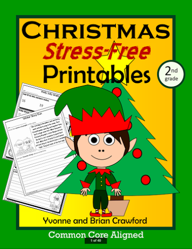 Christmas NO PREP Printables - Second Grade Common Core Math and Literacy