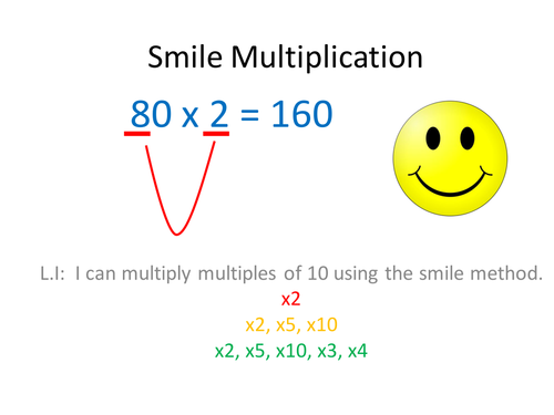 multiplication smile method teaching resources