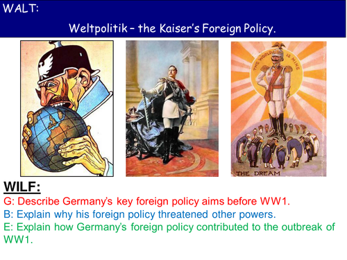 Weltpolitik Kaiser Wilhelm's Foreign Policy Origins of WW1