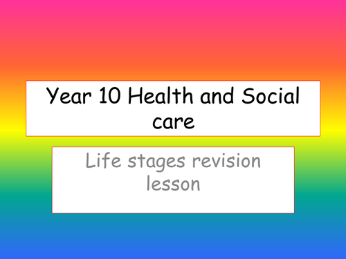 Unit 1 - level 2 edexcel health and social care revision lesson