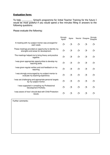 NQT Evaluation Form