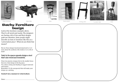 Design Technology Cover Lesson or Homework Worksheets KS3 & KS4 (11 to 16)