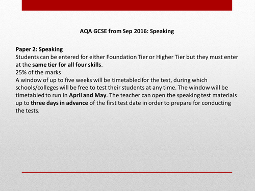 AQA New GCSE Speaking Assessment Guide