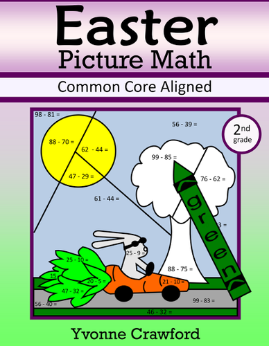 Easter Color by Number (second grade) Color by Addition and Subtraction