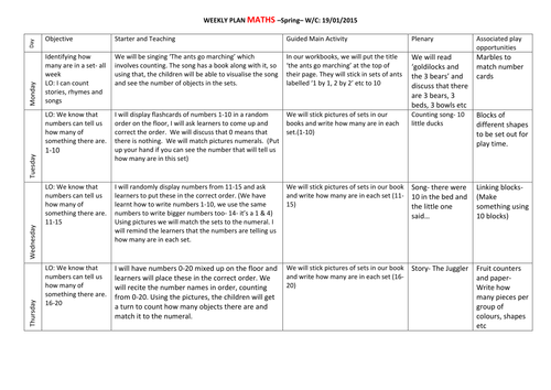  Reception  weekly plan  by toty UK Teaching Resources TES