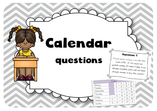Calendar questions – Fun group work cards