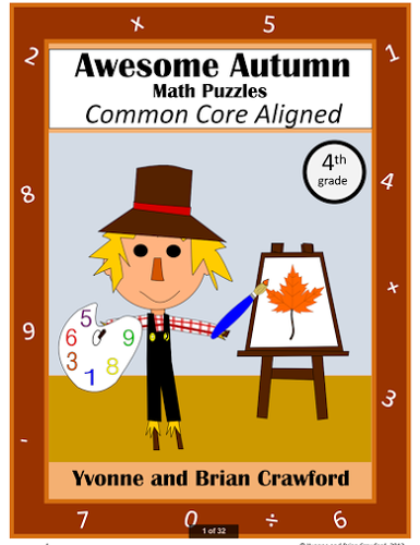 Fall Common Core Math Puzzles - 4th Grade
