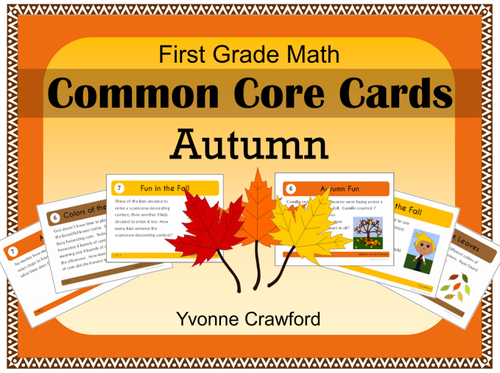 Fall Task Cards - First Grade Common Core Math