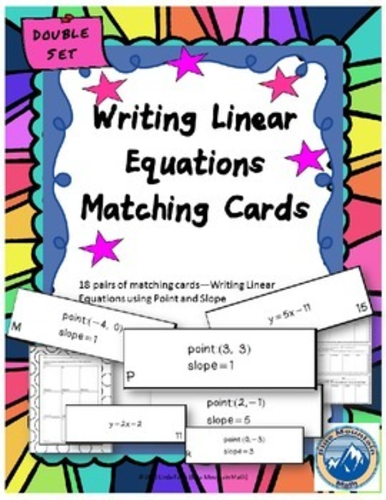 Writing Linear Equations Matching Card Set
