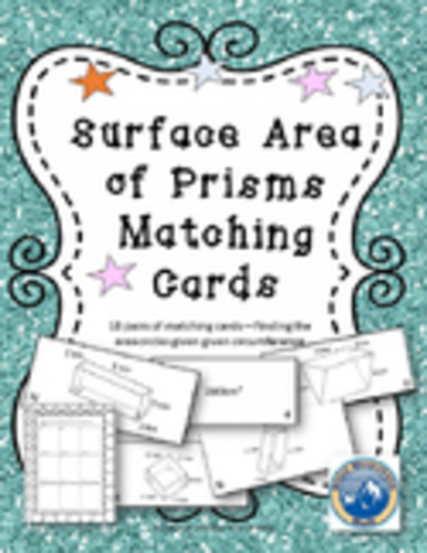 Surface Area of Prisms Matching Card Set